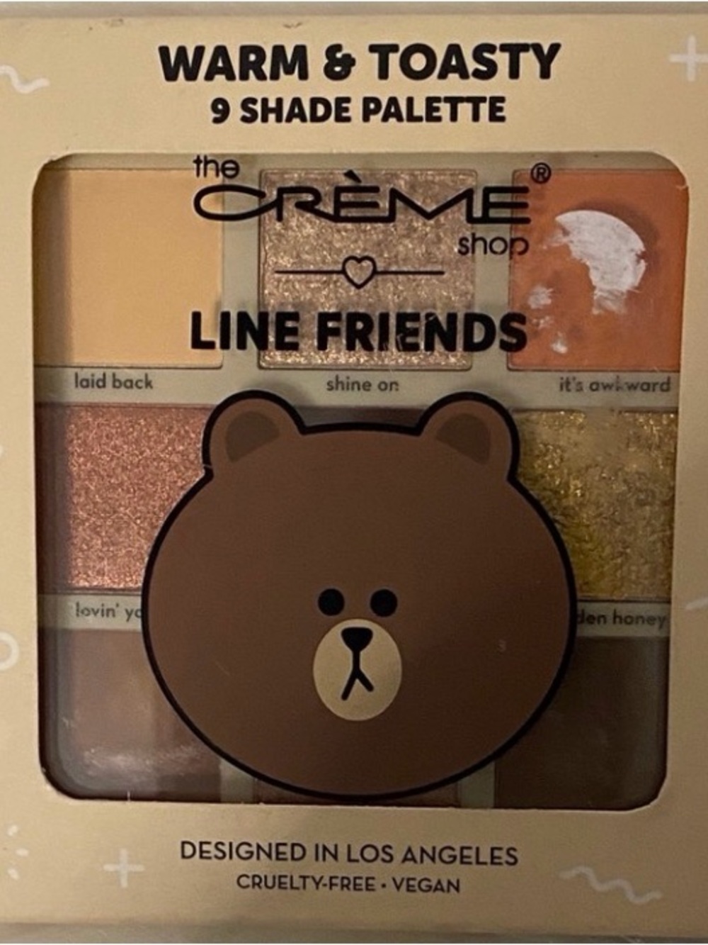 The Crème Shop Line Friends Warm & Toasty
Eyeshadow Palette NIB